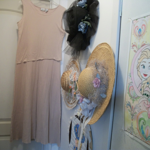 COASTAL GRANDMOTHER COTTAGECORE RETRO SOFT COTTON TEESHIRT MAXI DRESS LG - Picture 2 of 7